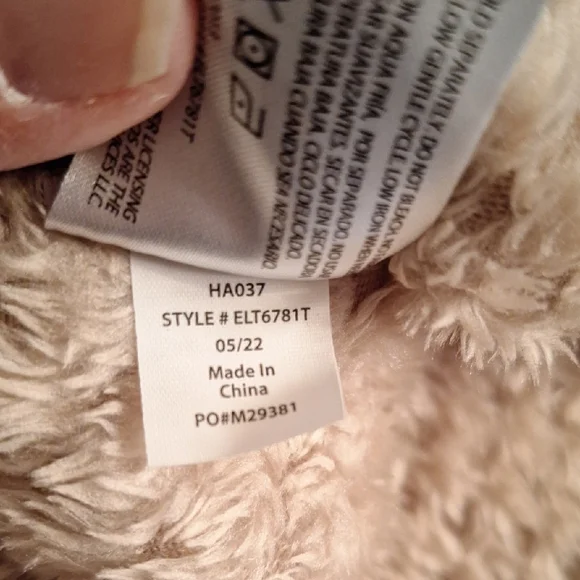 Eddie Bauer Beige Teddy Bear Fleece 1/4 Button Pullover Jacket Medium - Picture 7 of 8